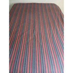 Vtg Ralph Lauren POLO Studio Stripe Queen Duvet Cover 2 Euro Sham Set Roll case